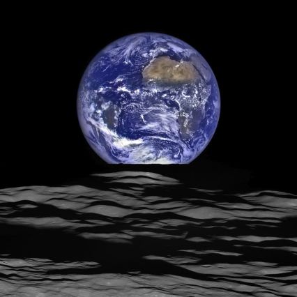 NASA Lunar Reconnaissance Orbiter's composite image of Earth from orbit around moon, December 18, 2015/ NASA, HO, AFP, Getty Images, Chron.com / Click to see more 