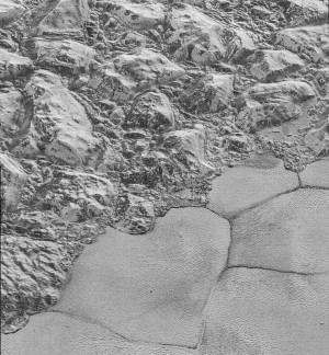 New Horizons' image of ice fields on Pluto, July 14, 2015 / NASA , JHU-APL, SWRI / Click to see more.